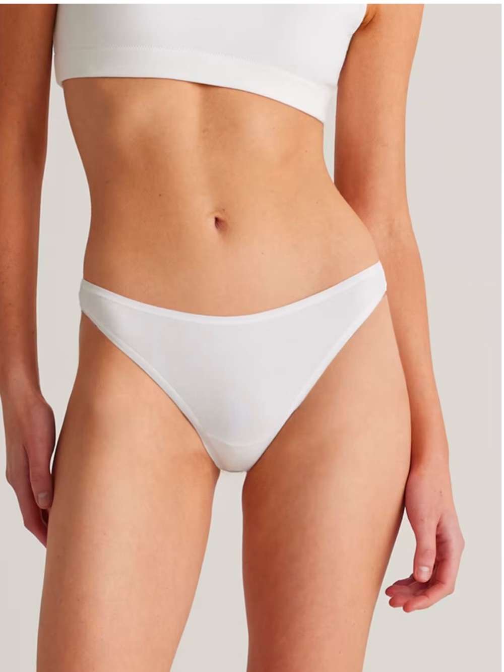 Quince Organic Cotton Thong 6 Pack Soft White 6 Pack